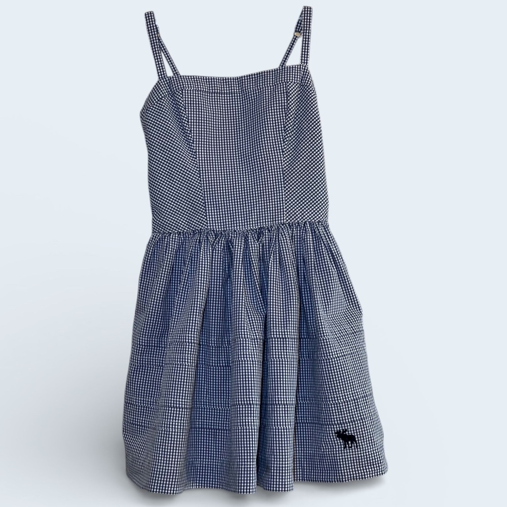 Abercrombie Girl's Navy Gingham Cotton Sundress Size M